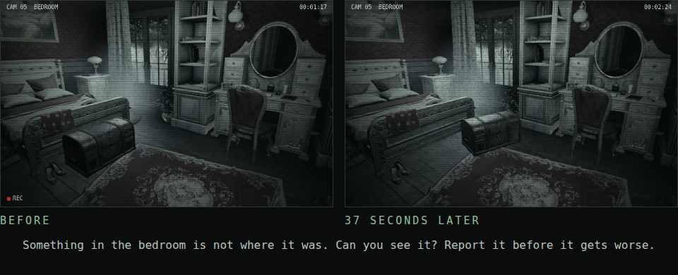 Before and after: something in the bedroom has moved