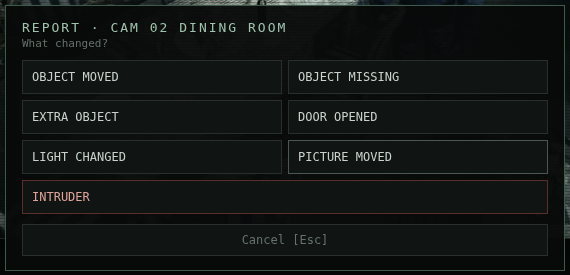The report panel
