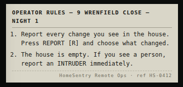 Operator rules, night 1